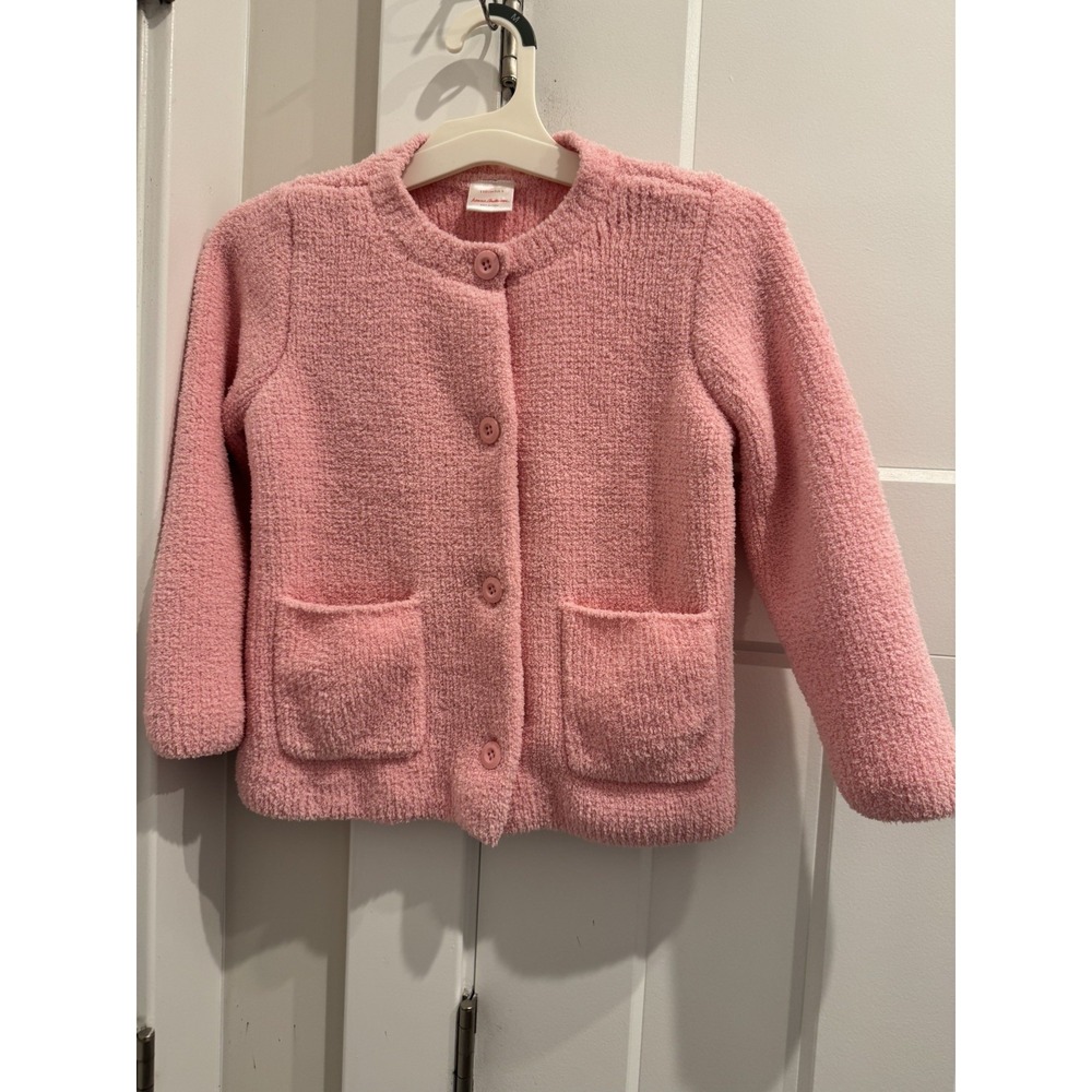Hanna Andersson Girls Pink Thick Button Cardigan Marshmallow US 5